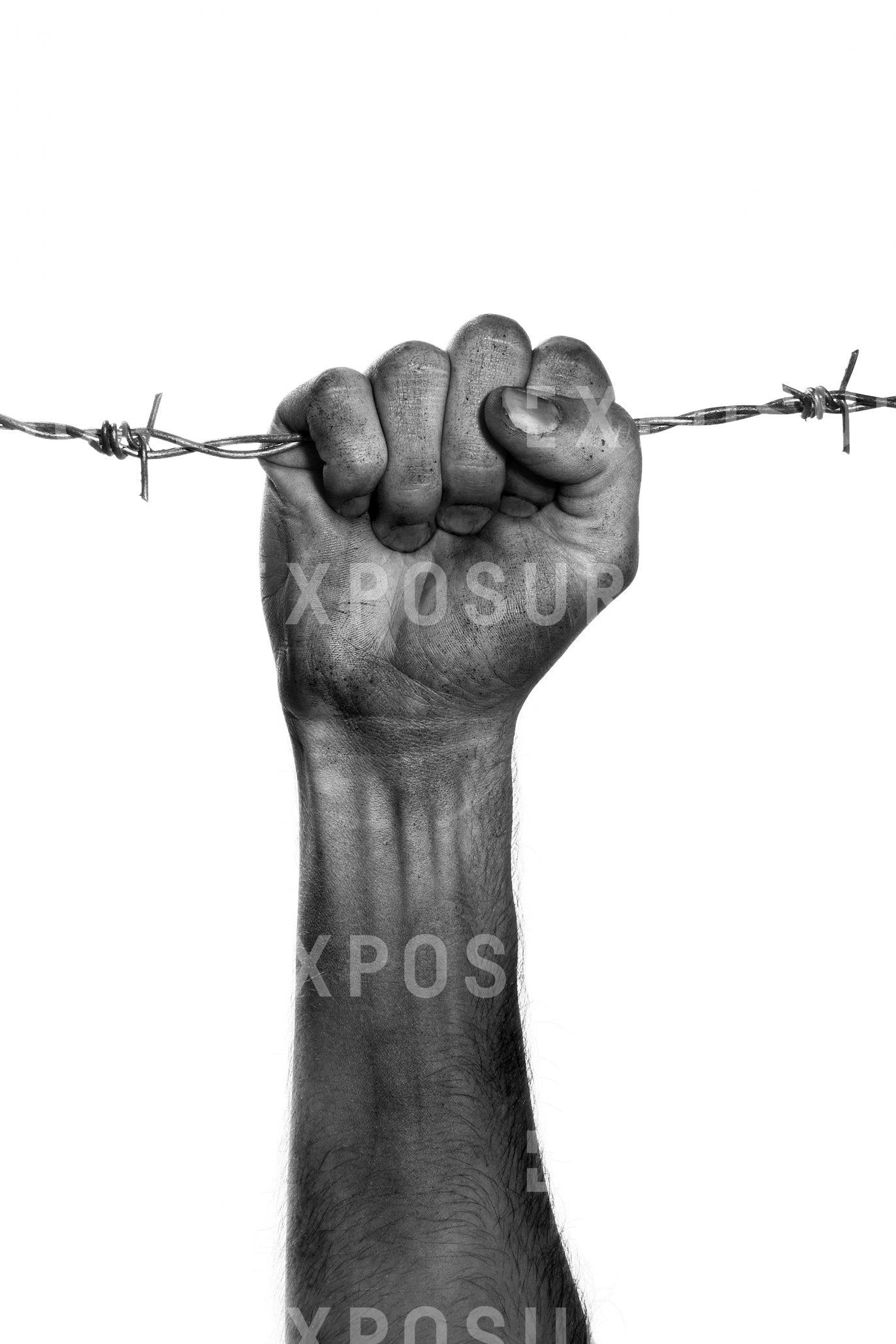 A portrait of a dirty right hand