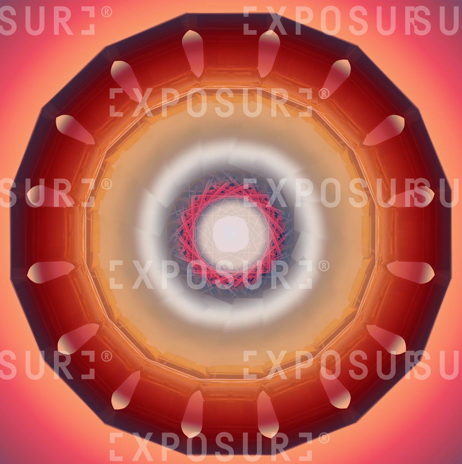 Abstract spinning circle of shapes
