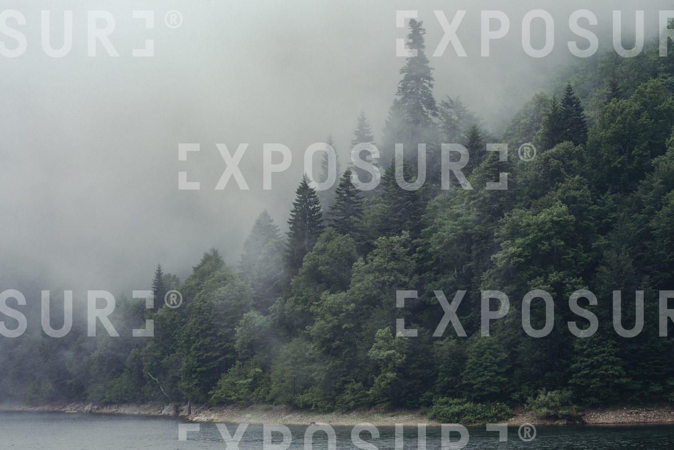 Fog over Shaori Lake, Georgia.