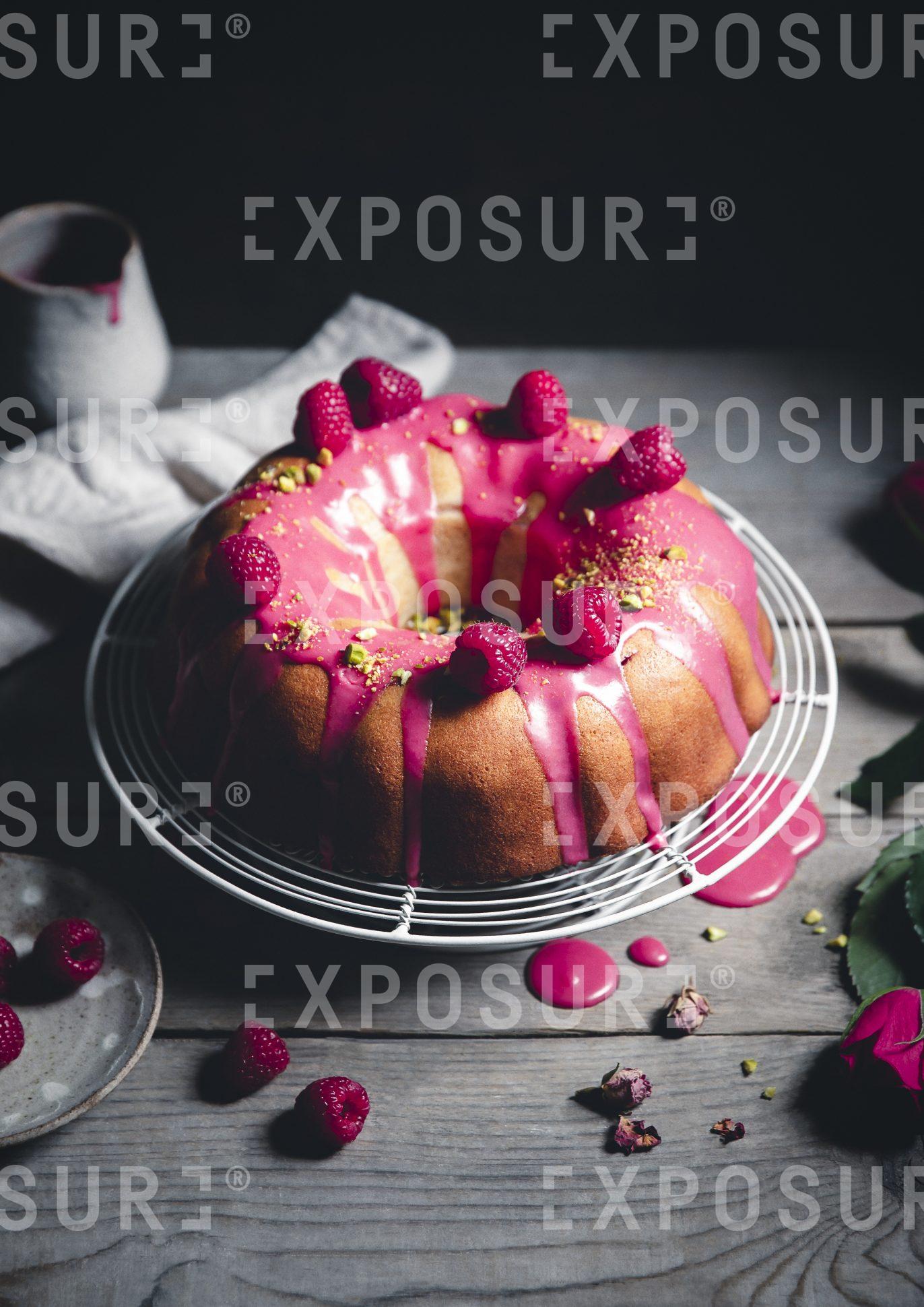 Raspberry & Pistachio Bundt Cake