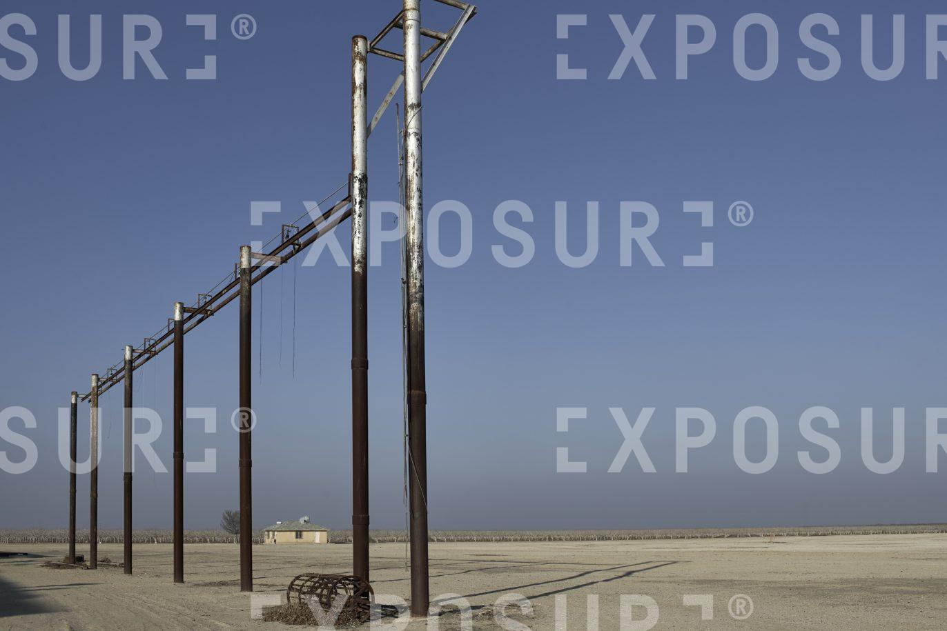 Loading gantry, deserted yard, California