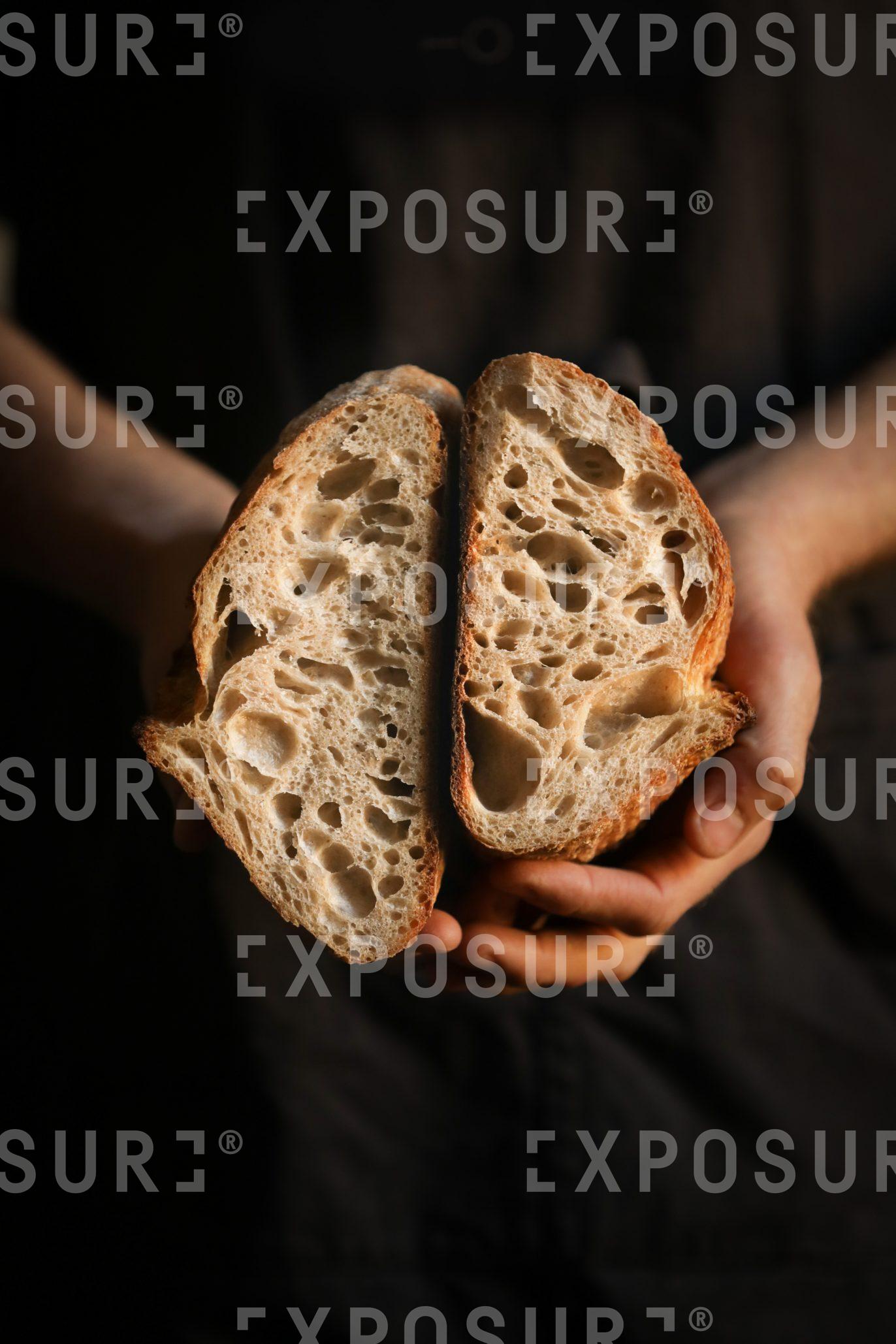 Sourdough bread and hands 3