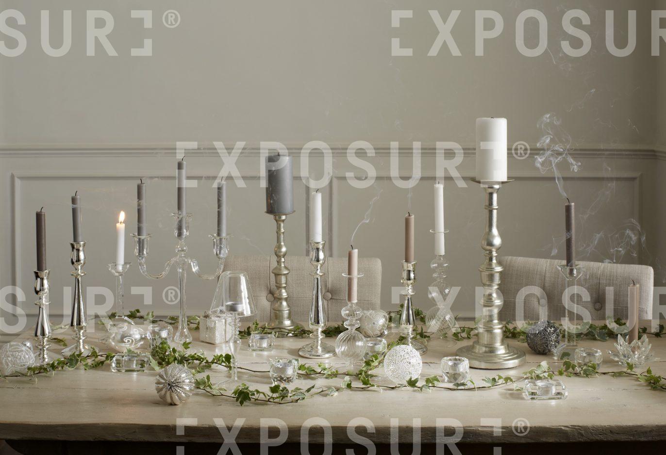 Christmas table with candles