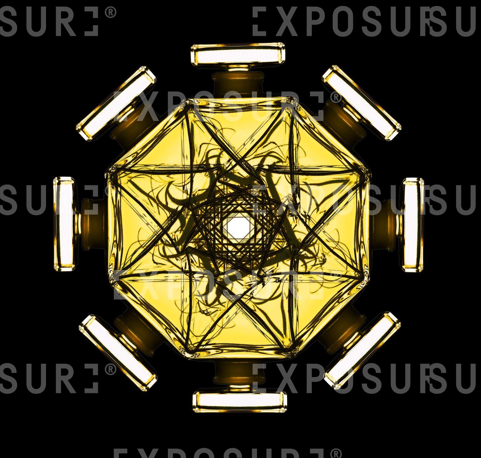Abstract spinning circle of shapes