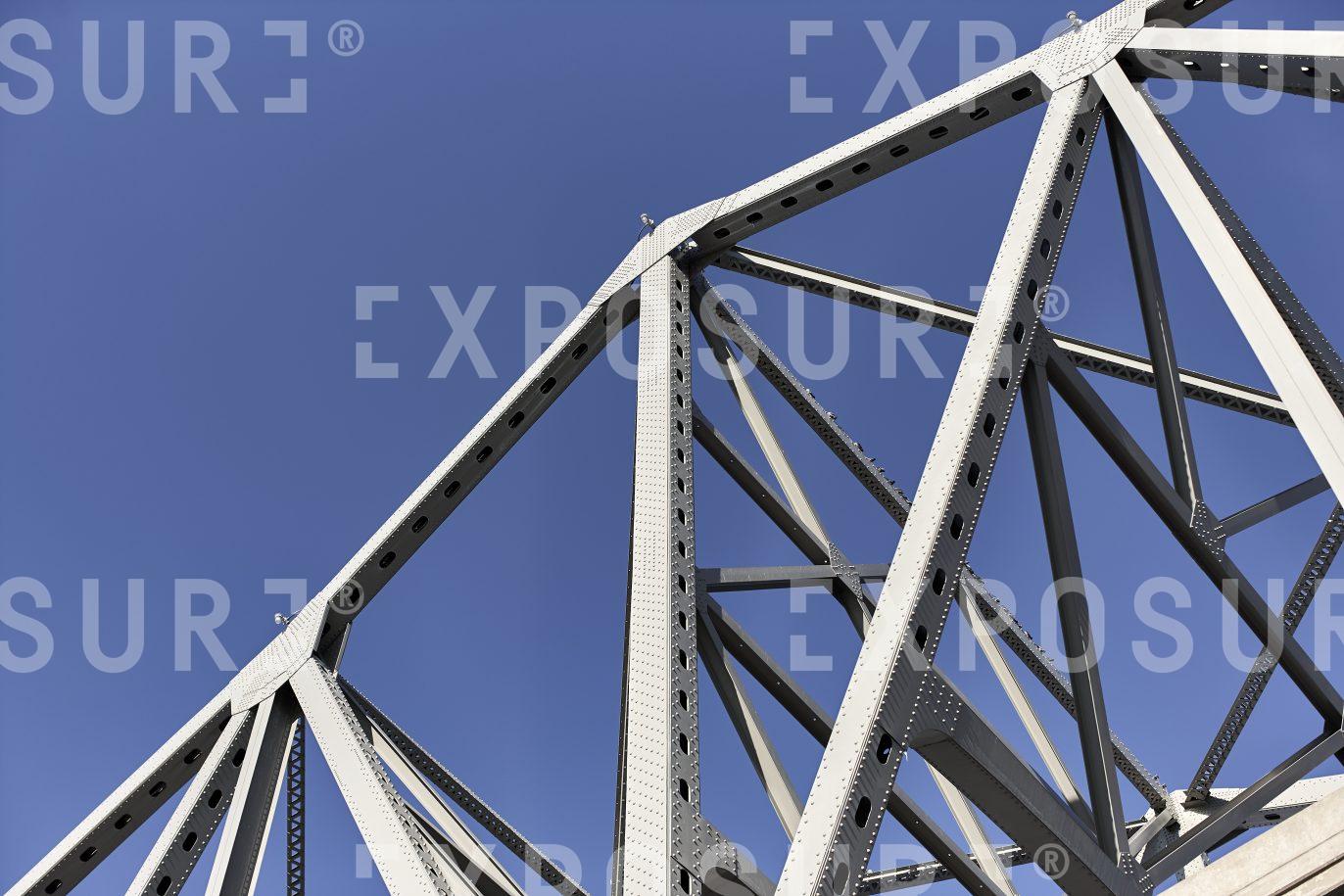 Truss bridge, blue sky, Midwest