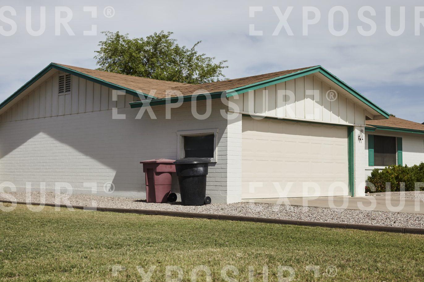 Arizona, suburban house and bins