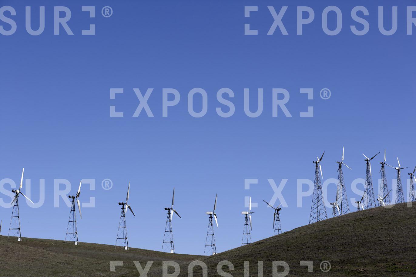 Wind turbines on a hilltop